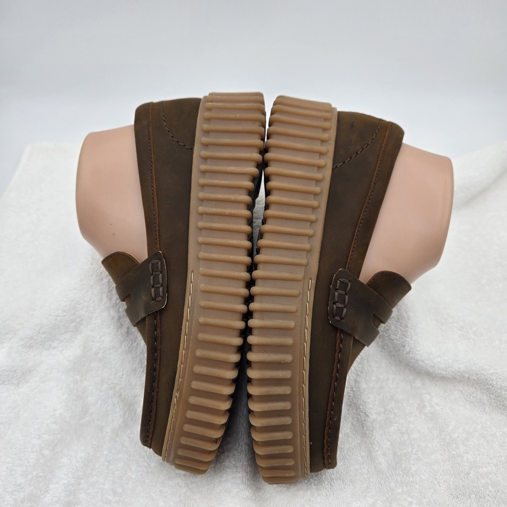 Clarks Torhill Penny Loafers Womens Size 7.5 Platform Ribbed Sole Slip On Shoes - Picture 10 of 13